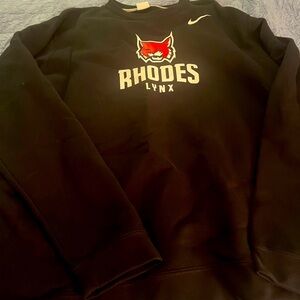Nike Men's Black Crewneck Sweatshirt with Rhodes Lynx Logo Mens 2XL